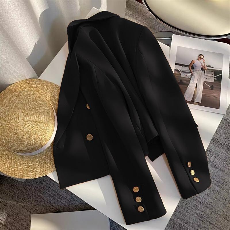 Однотонный короткий пиджак пиджак для женщин универсальный модный офисный пиджак уличный женский повседневный пиджак костюм