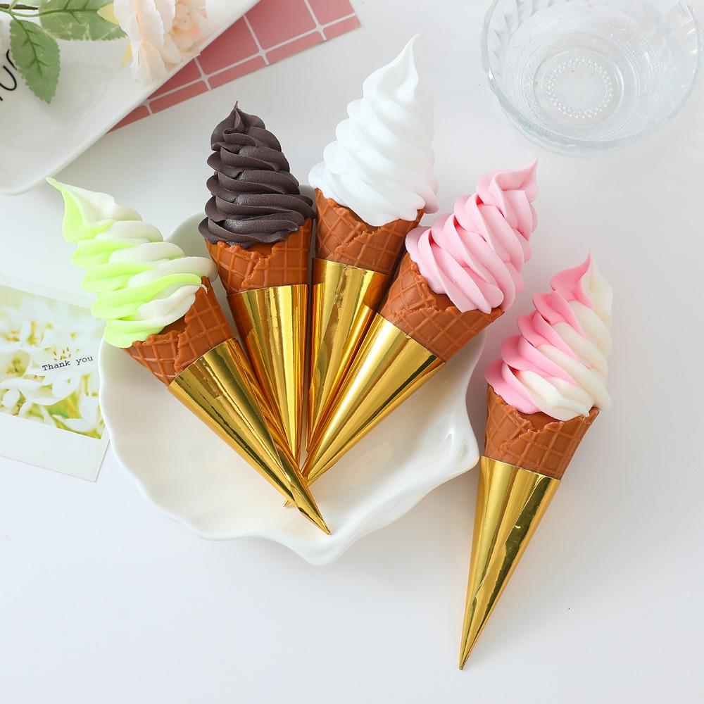 100PCS Aluminum Foil Paper Disposable Ice Cream Holder Thickened Ice Cream Cone Cover Party