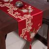 Классический Новый Китайский Стиль Птицы и Цветы Скатерть Красная Вышивка Флаг Стола Украшение для Свадебной Вечеринки с Кисточками