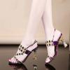Большие размеры женские летние фиолетовые босоножки на высоком каблуке новые корейские роскошные сексуальные туфли на высоком каблуке с цветами и кристаллами 33-41