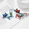 Stylish Simple Niche Creative Cute Cartoon Fun Animal Cat Drip Oil Painting Accessories Brooch