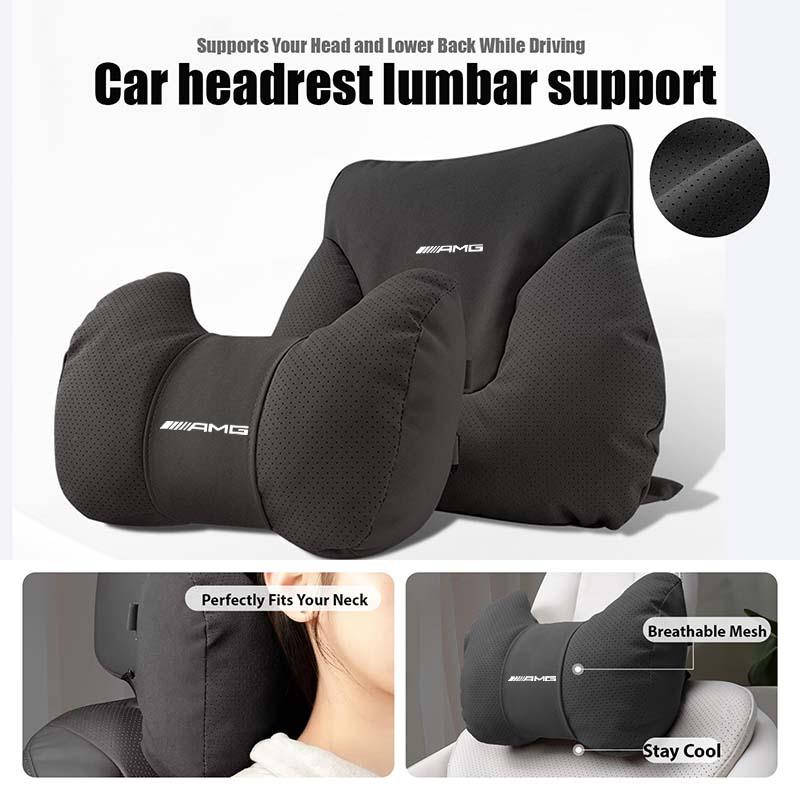 Car Seat Headrest Waist Support Cushion Universal For Mercedes Benz AMG W202 W212 W213 W220 W221 W222 C180 C200 C260