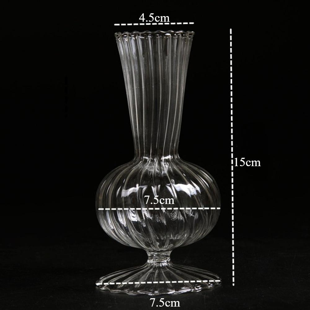 Nordic Creative Transparent Vases Striped Glass Vases Hydroponic Planter for Home Decor Plant Lover Gift Flower Table Vase