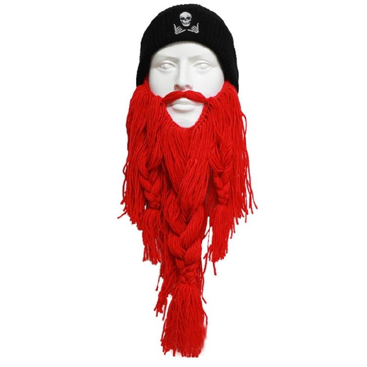 Thick Knit Beard Hat for Teen Handmade Funny Carnival Theater Performances Hat