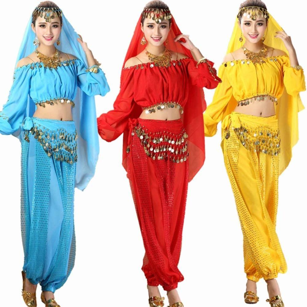 Women Sequins Show Costumes Waist Chain Hip Scarf Belly Dance Belt Dancer Skirt