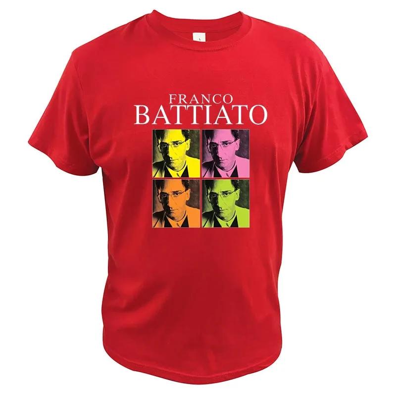 Franco Battiato T Shirt For Men Progressive Rock Celebrative Commemorative Rip TShirts Summer Premium 100 Cotton Top EU Size