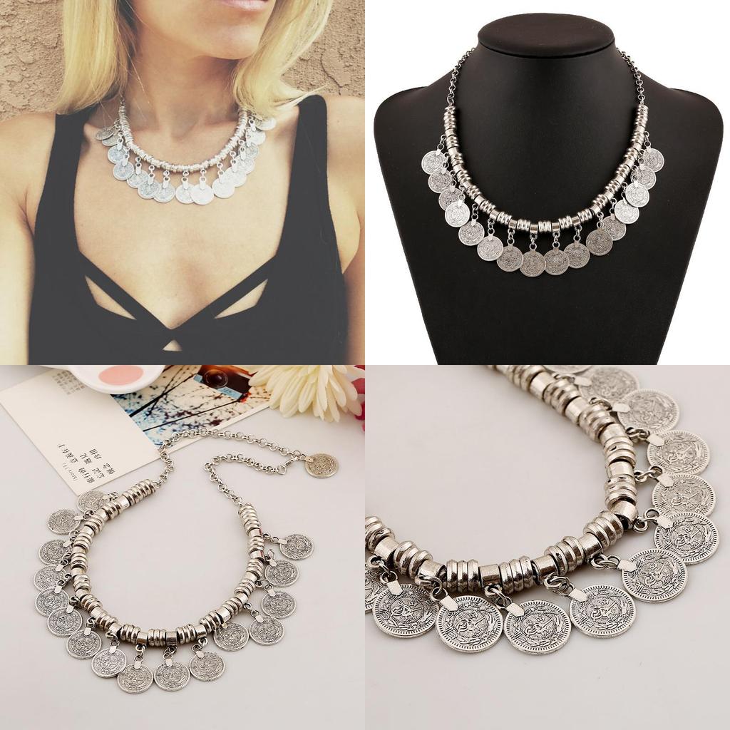 Retro Coin Jewelry Necklace With Alloy And Electroplating For Travel Souvenir And Gift Giving