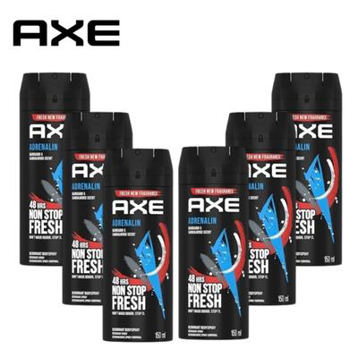 Дезодорант-спрей AX Adrenaline 150 мл 6 флаконов, 6 штук