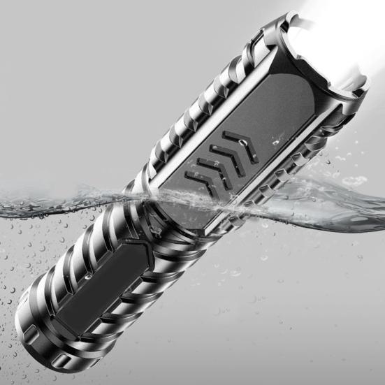 Super Bright LED Flashlight 3 Modes Compact Size Portable IPX7 Waterproof Multifunctional Rechargeable Emergency Flashlight