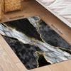 Luxury Black Marble Print Kitchen Mat Soft Thickened Kitchen Floor Mat Waterproof Non-slip Oil-proof Floor Mat Runner Rug