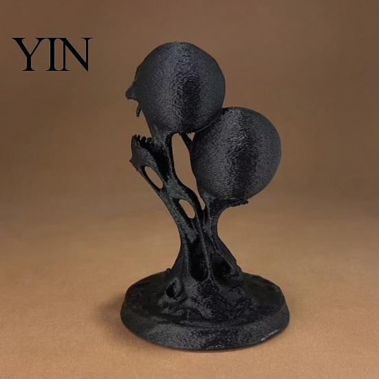 Dark Aesthetic Home Ornament Integrated Molding Process Figure, 3D Printed Double Skull Art Ornament, Abstract Fluid Scalpture Statue, Style