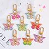 Gradient Colorful Butterfly Acrylic Keychain Bag Pendant Decorations For Women Girls  Delicate Key Ring Accessories Gifts