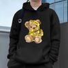 "Медведь" Мужские повседневные худи флис хип-хоп 250 г/м² однотонный пуловер толстовка мужская спортивная одежда одежда толстовка мужская одежда