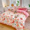 Комплект постельного белья с рисунком кролика Kawaii Bunny, ботанический цветочный принт, наволочка для одеяла, 4 шт., мягкий стираный хлопковый комплект постельного белья с рисунком из мультфильмов