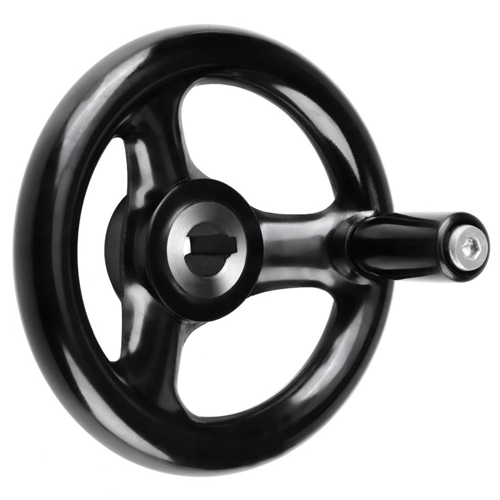 1 шт 12*100 мм черный круглый 3-спицевый маховик для токарного фрезерного станка