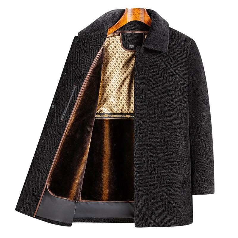 Новая мужская куртка Chenier с меховым воротником средней и длинной длины с норковой плюшевой подкладкой, устойчивая к холоду