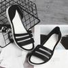 Fashion 2024 Fashion Open-Toed Slides Shoes For Women Summer Flat Sandals Candy Color Casual Beach Outdoot Female Ladies Jelly Slippers