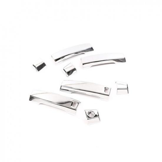 8pcs For 16- Nissan Titan Door Handle Covers Gloss Black w/2 Smartkey hole