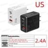 Быстрое зарядное устройство 30 Вт с двумя портами Type-C и USB (ЕС / США)