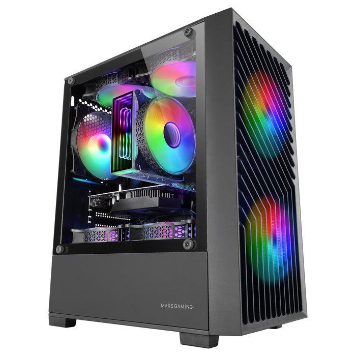 Игровой корпус - Mars Gaming - MC-VORTEX - MicroATX - Закаленное стекло - 3 FRGB 120мм вентилятора