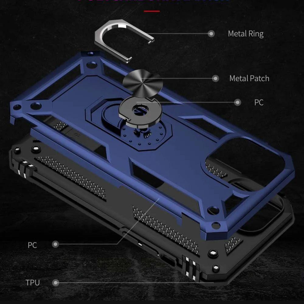 For iPhone 15 14 Plus Armored Four Corner Anti Fall Phone Case For iPhone 13 12 Pro Max MiNi Ring Holder Phone Case