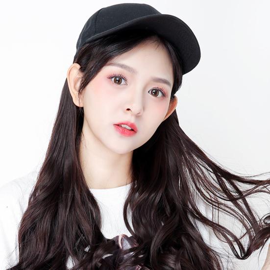 Yousheng Creative Women 2 в 1 Длинный прямой парик из вьющихся волос с бейсбольной кепкой