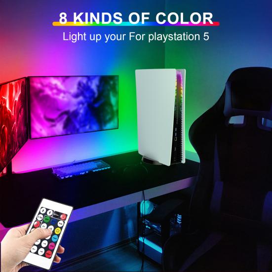 RGB светодиодная лента для PS5 Slim с дисководом и для цифровой версии, 8 цветов