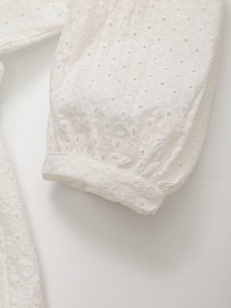 Summer Holiday Hollow Embroidery Dress - European & American Style Women's Street Fashion