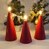 Volcanic shaped electronic candle, red plastic shell, conical shape, creative decoration, outdoor waterproof electronic candle