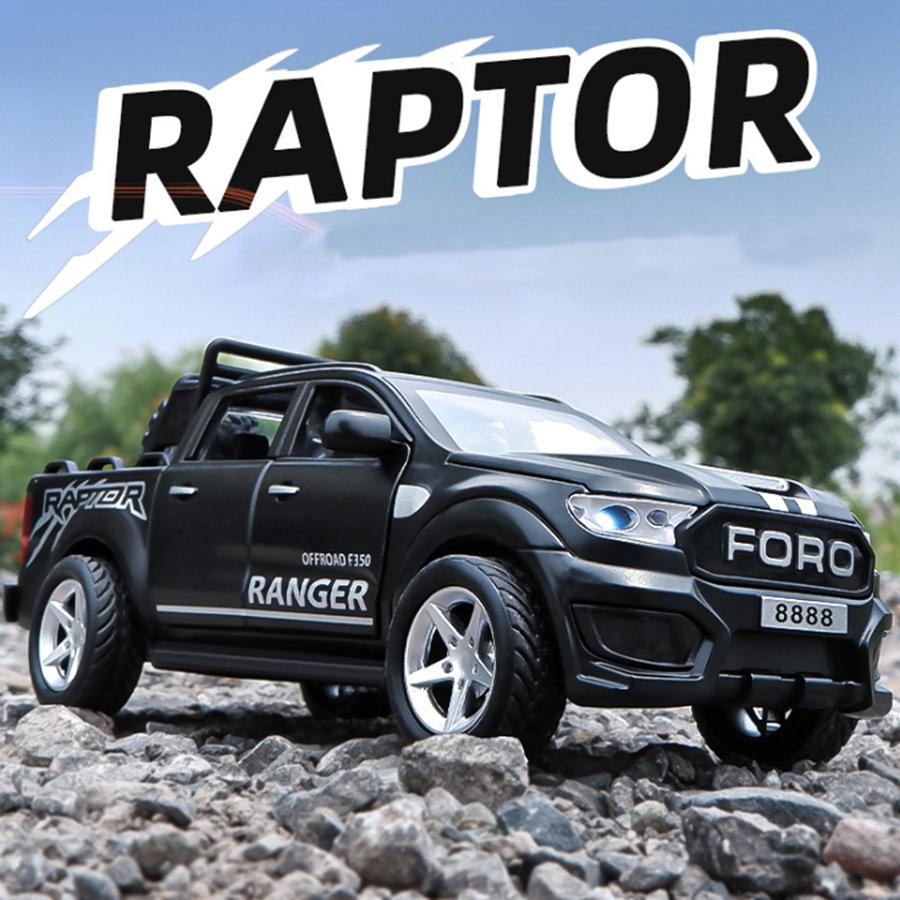 Масштаб 1/32 Ford Raptor F350 Пикап, литая под давлением модель автомобиля, игрушечный автомобиль с откатным механизмом со звуком и светом для детей, коллекция подарков для мальчиков и девочек