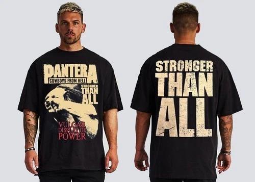 PANTERA STONGER THAN ALL GROOVE METAL BLACK T SHIRT Men's FRONT & BACK PRINT