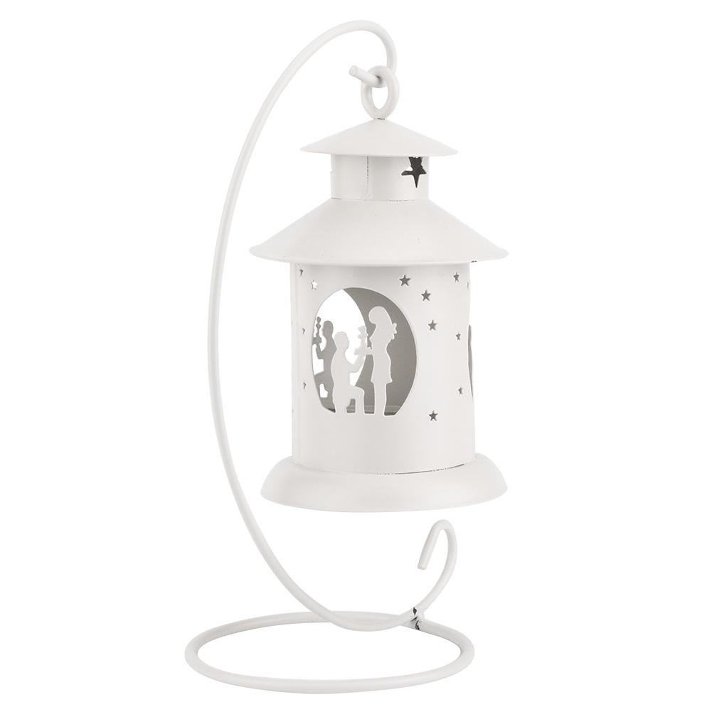 Lover Decor Полый подсвечник Подвесной подсвечник Домашнее украшение ОрнаментБелый