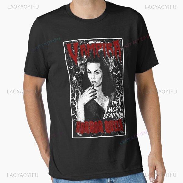 Vampira Gothic Grindhouse Tshirt Unisex For Unisex Unisex Scifi Bizarre Graphic Cotton Tee Vintage Band Merch Streetwear Casual