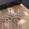 Sexy Snake Shaped Earrings Exaggerated Metal Earrings Animal Snake Stud Earrings  Daily Wear