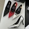 2025 New Designer Hollow Out Women Pump Street Style Pointed Toe Party Prom Thin High Heels Sandals Spring Mule Shoes for Women