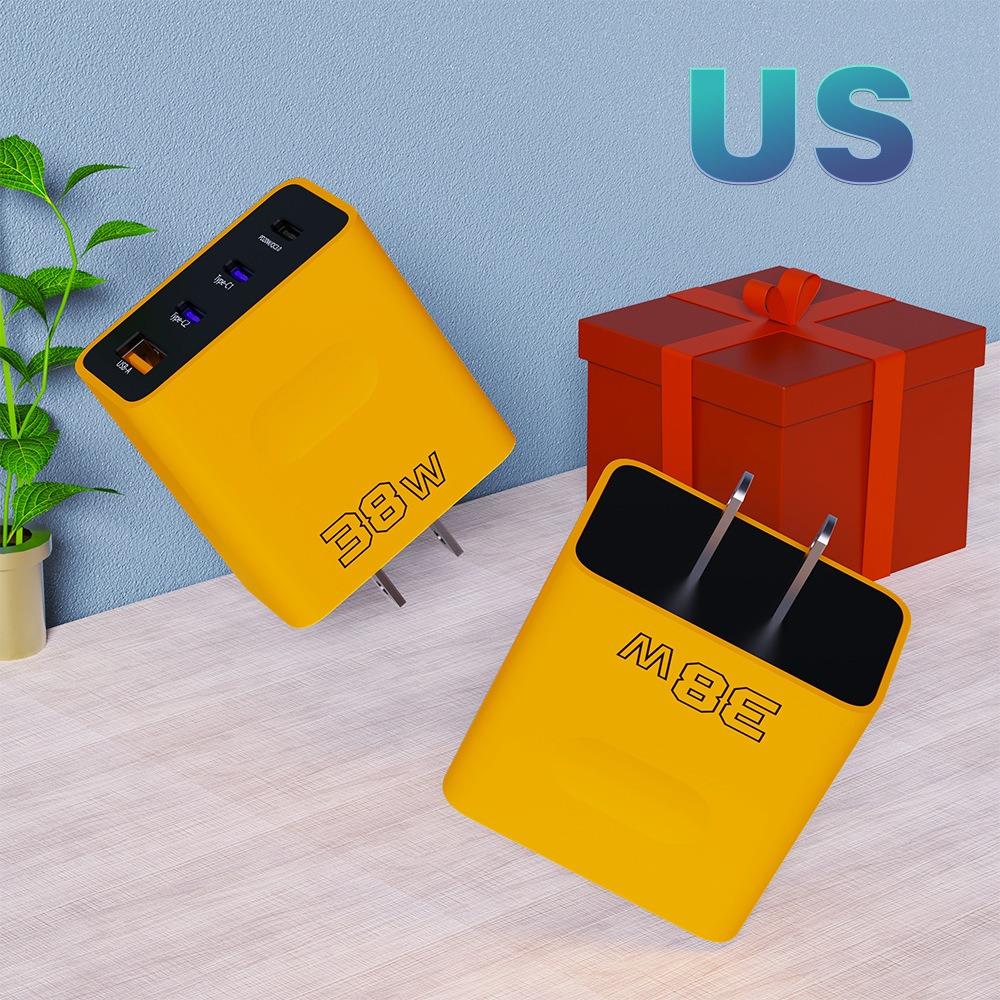 PD 38W USB C зарядное устройство 4 порта быстрая зарядка Type C мобильный телефон адаптер для iPhone 16 15 14 Samsung Xiaomi Huawei Quick Charge 3.0