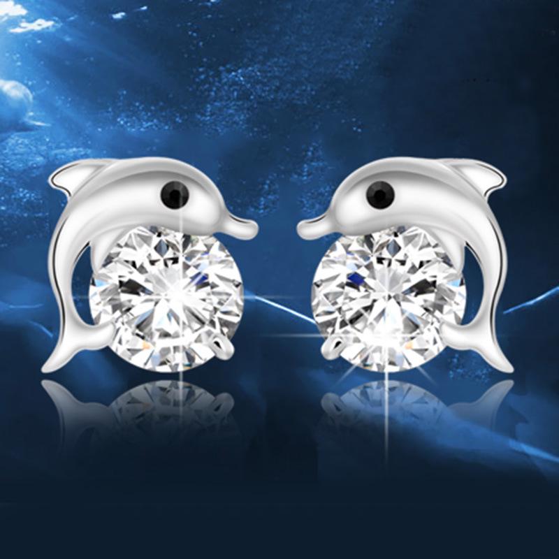 Womens Vintage Korean Fashion Elegant Anti-allergy 925 Silver Plated Mini Simple Ear Stud Earrings Female Ear Jewelry Gifts