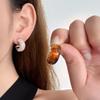 Элегантные серьги-пусеты из смолы кофейного цвета для женщин - Мода осень-зима