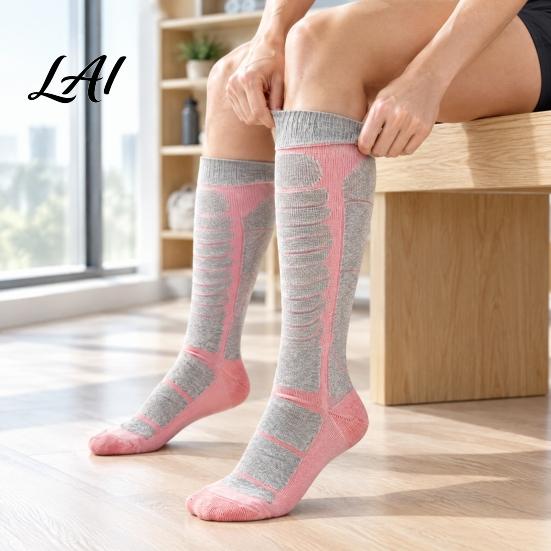 Cold Weather Hiking Socks Unisex Cotton Ski for Women Men Thermal Snowboard Socks Non Slip Cushioned Boot Men Cuff Winter Warm Skiing Snowboarding