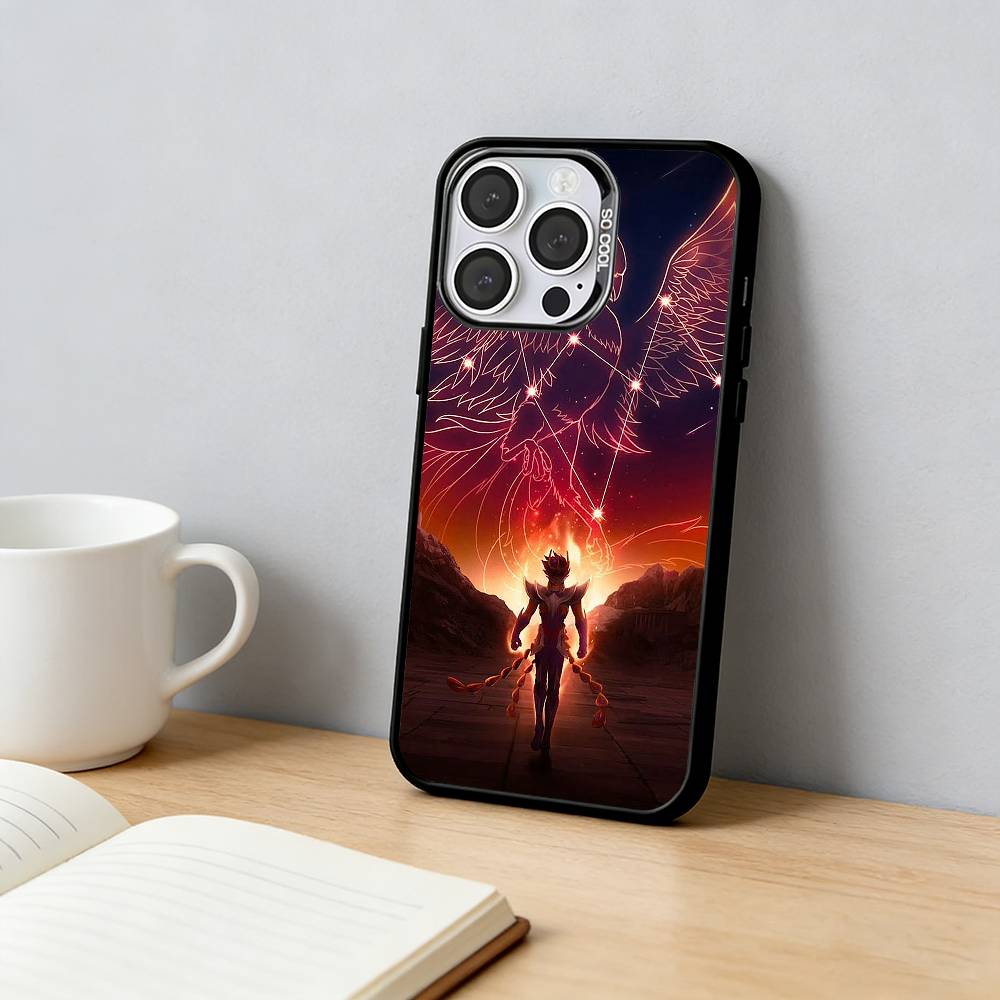 Чехол для телефона Saint Seiya для iPhone 17,16,15,14,13,12,11 Plus,Pro Max,XS,Цветной Посеребренный Внутренний Чехол