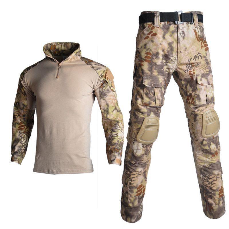 Tactical Camo Cycling Jersey Set Breathable Wear-resistant Training Uniform Men Women Outdoor Sports