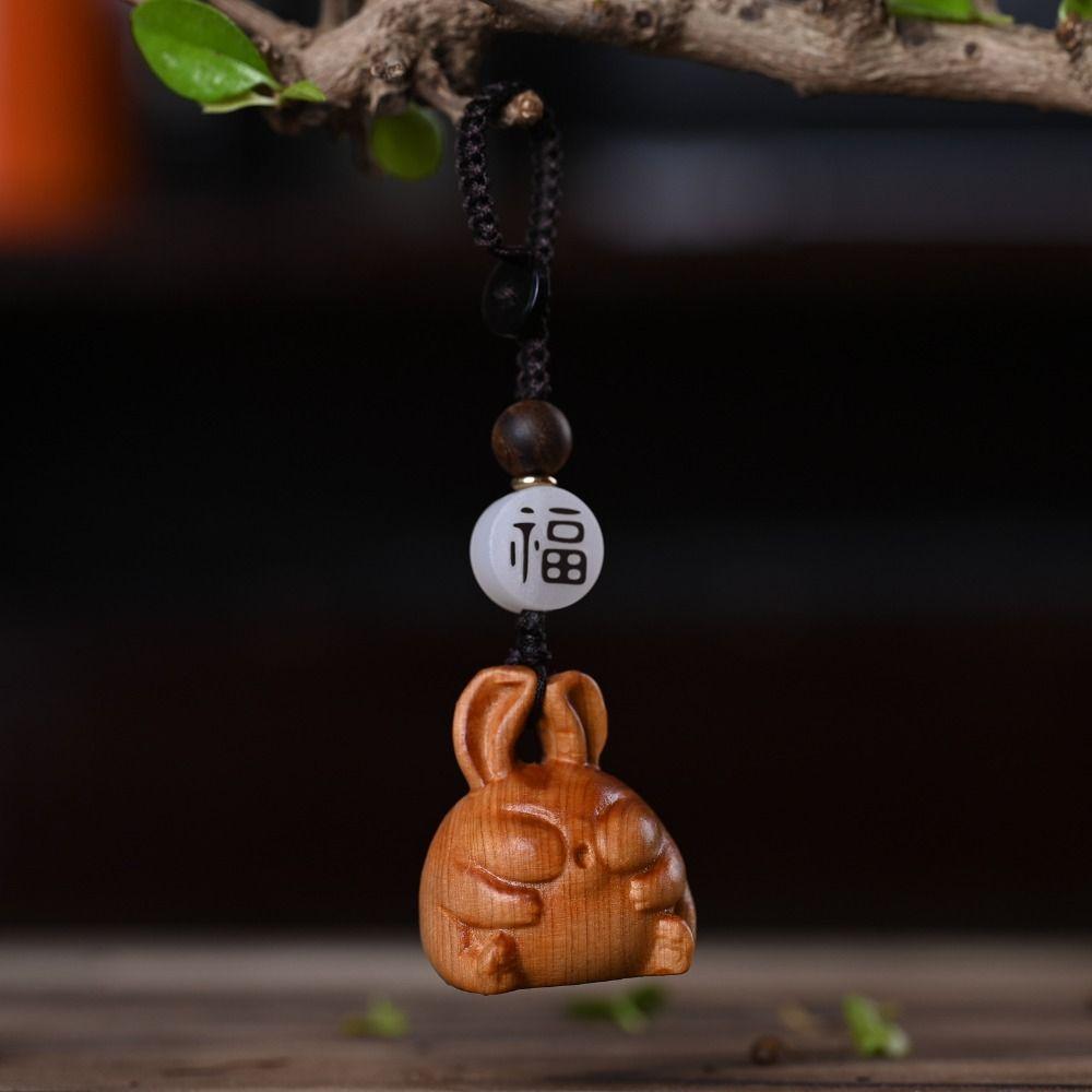 Резьба по двенадцати знакам зодиака Брелок с двенадцатью знаками зодиака Деревянный Маленький брелок в виде животного Украшение для дома