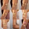 Metal Wide Open Bangle Multi Style Flower Bracelet Stylish Opening Arm Bracelet Hand Jewelry