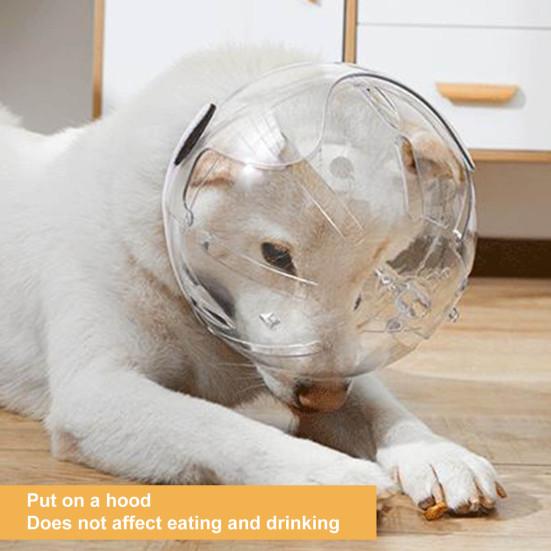 Yousheng Pet Hood Anti-bite Breathable Adjustable Cat Muzzle Comfortable Transparent Cats Dogs Helmet Pet Supplies