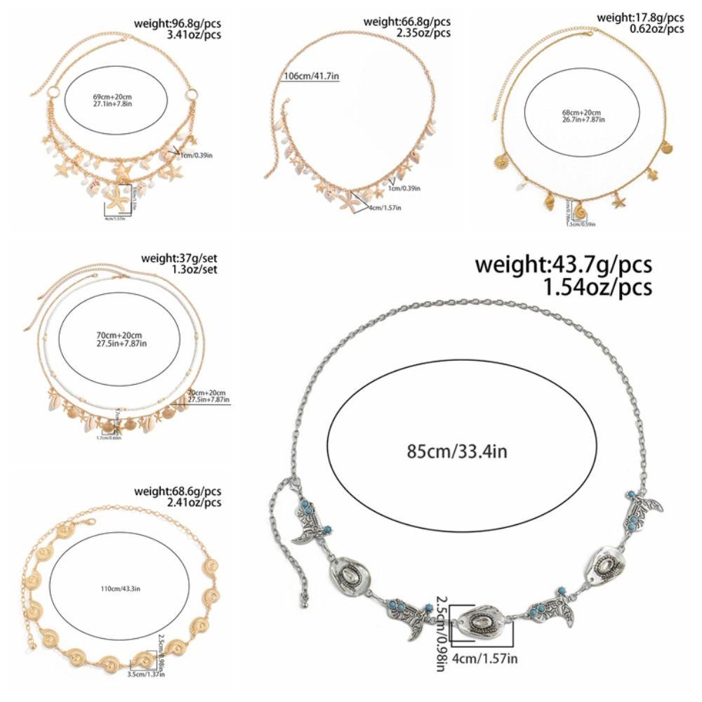 Богемный стиль Поясной ремень Сплав Пляжная ракушка Поясная цепочка Модная цепочка для тела Женщины