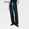 MO&Co. Women's Merino Wool Drawstring High-Waisted Straight Trousers