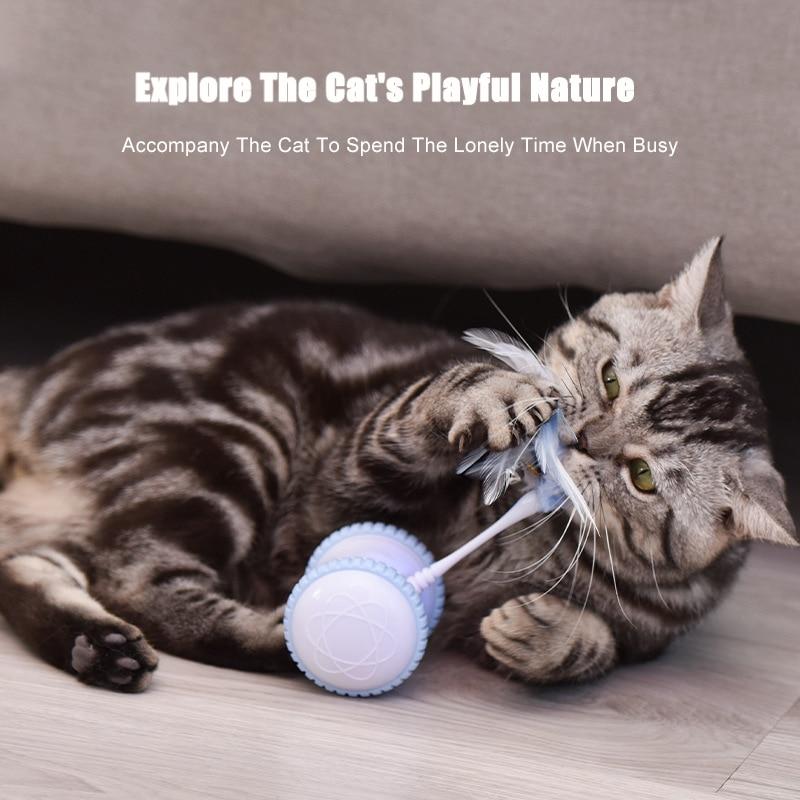 Cat Toy Toys Toys Juguetes Couple Toy Cat Pet Interactive Kitten Casting Electric Games Pen LED Glue Irregular Rotation | Cat Toys (Pink)