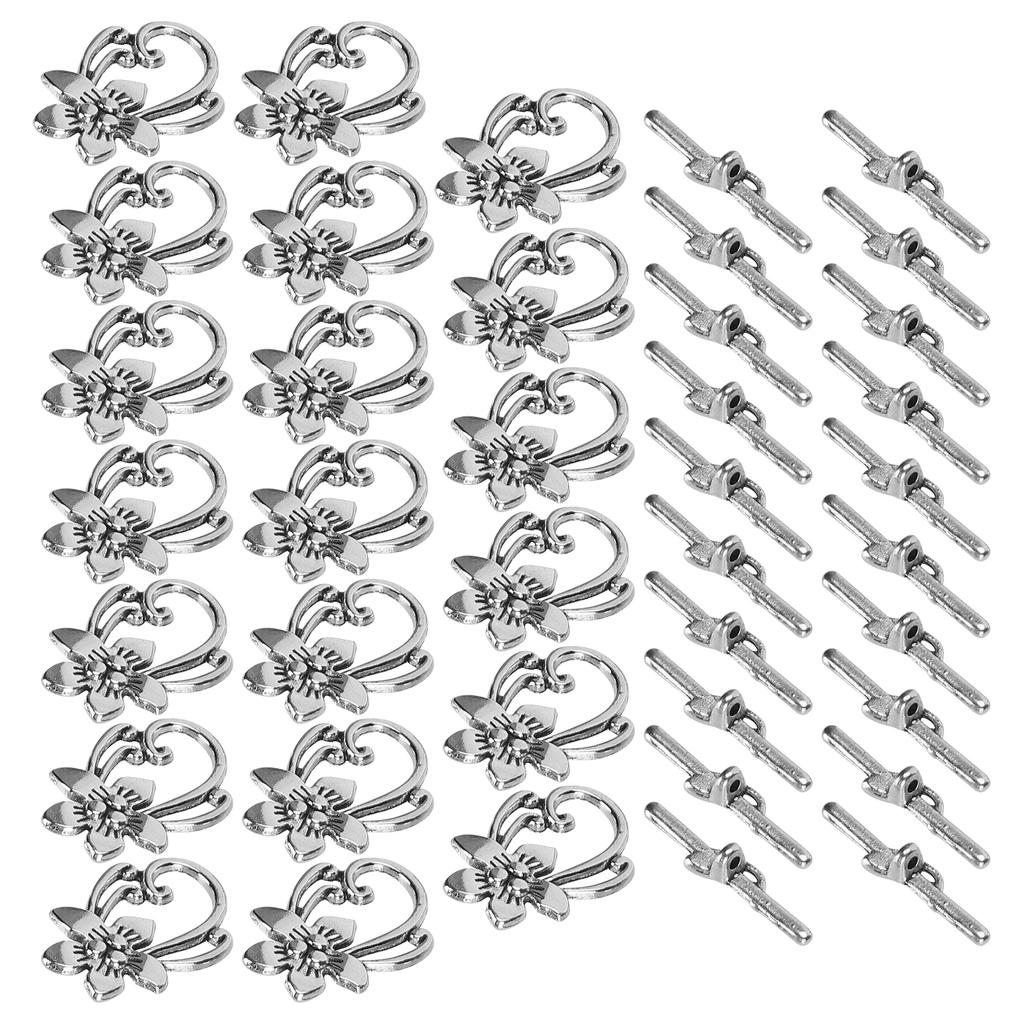 20 шт. OT тумблер с пряжкой античный цветочный узор соединители сплав ювелирный аксессуар для DIY Craft