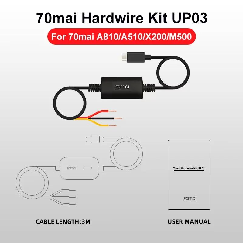 New 70mai Hardwire Kit UP03 24H Parking Surveillance Cable ONLY for Dash Cam M500/Omni X200/A810/A510 Type-C Cable Monitor Cable