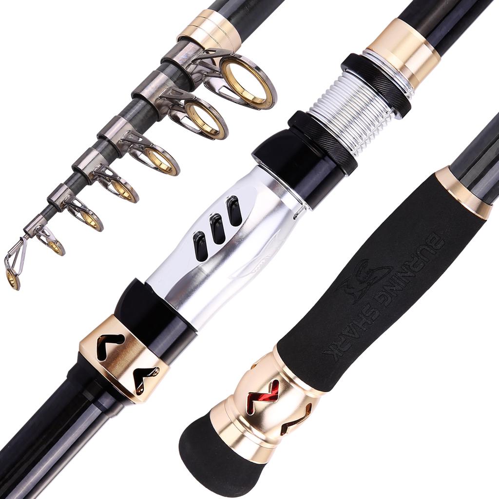 Fishing Rods 24-Ton Ultra Lightweight Telescopic Fishing Poles Stainless Steel Guides